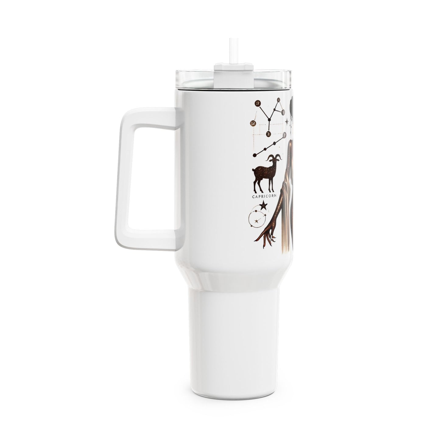 Zodiac Queen 40oz Tumbler — Capricorn Constellation Design