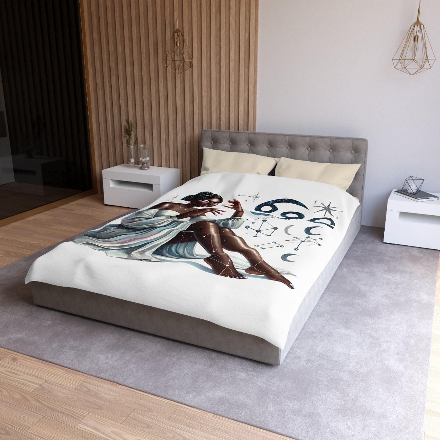 Cancer Zodiac Duvet Cover — Elegant Astrological Bedding with 'Cancer' Artwork