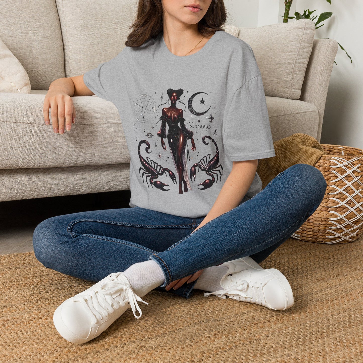 Scorpio Zodiac T‑Shirt — Mystical Scorpio Constellation Moon Design