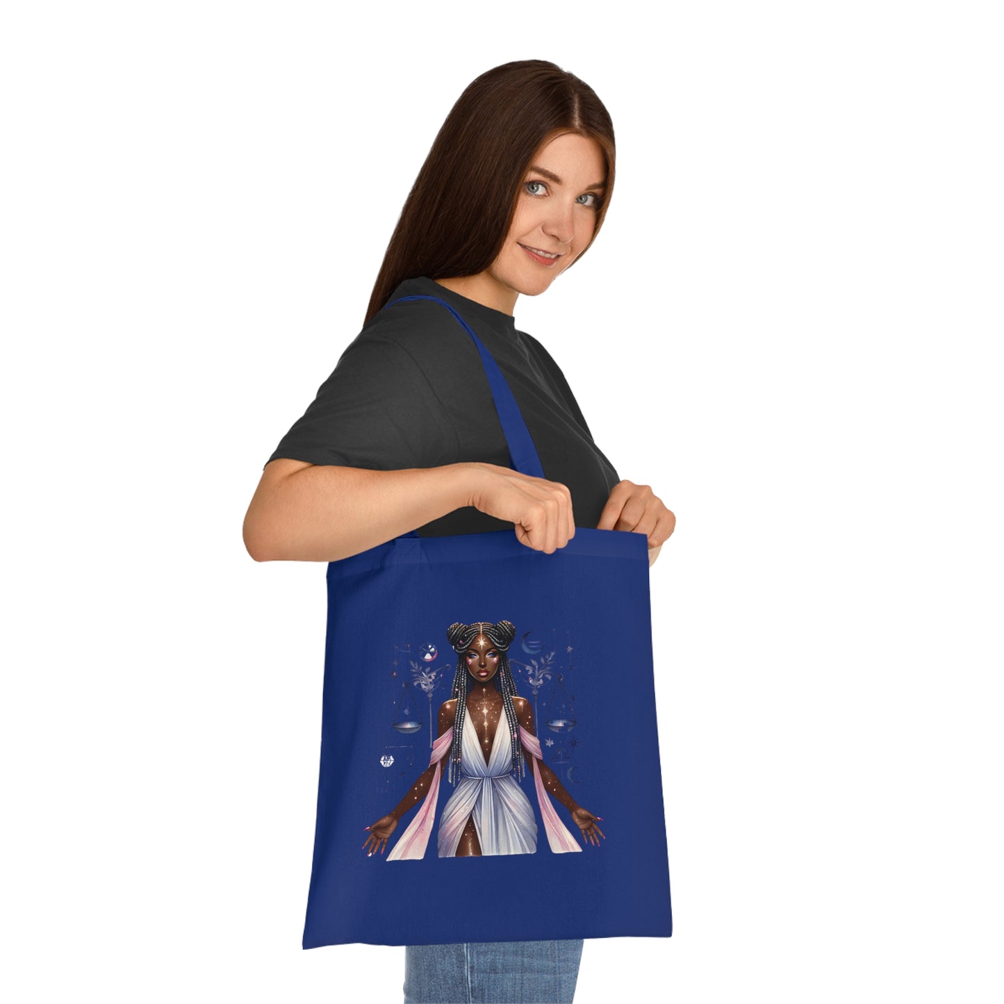 Libra Goddess Cotton Tote — Zodiac Libra Astrology Tote Bag