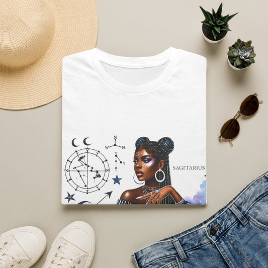 Sagittarius Zodiac T-Shirt — Afro Woman Constellation Astrology Tee