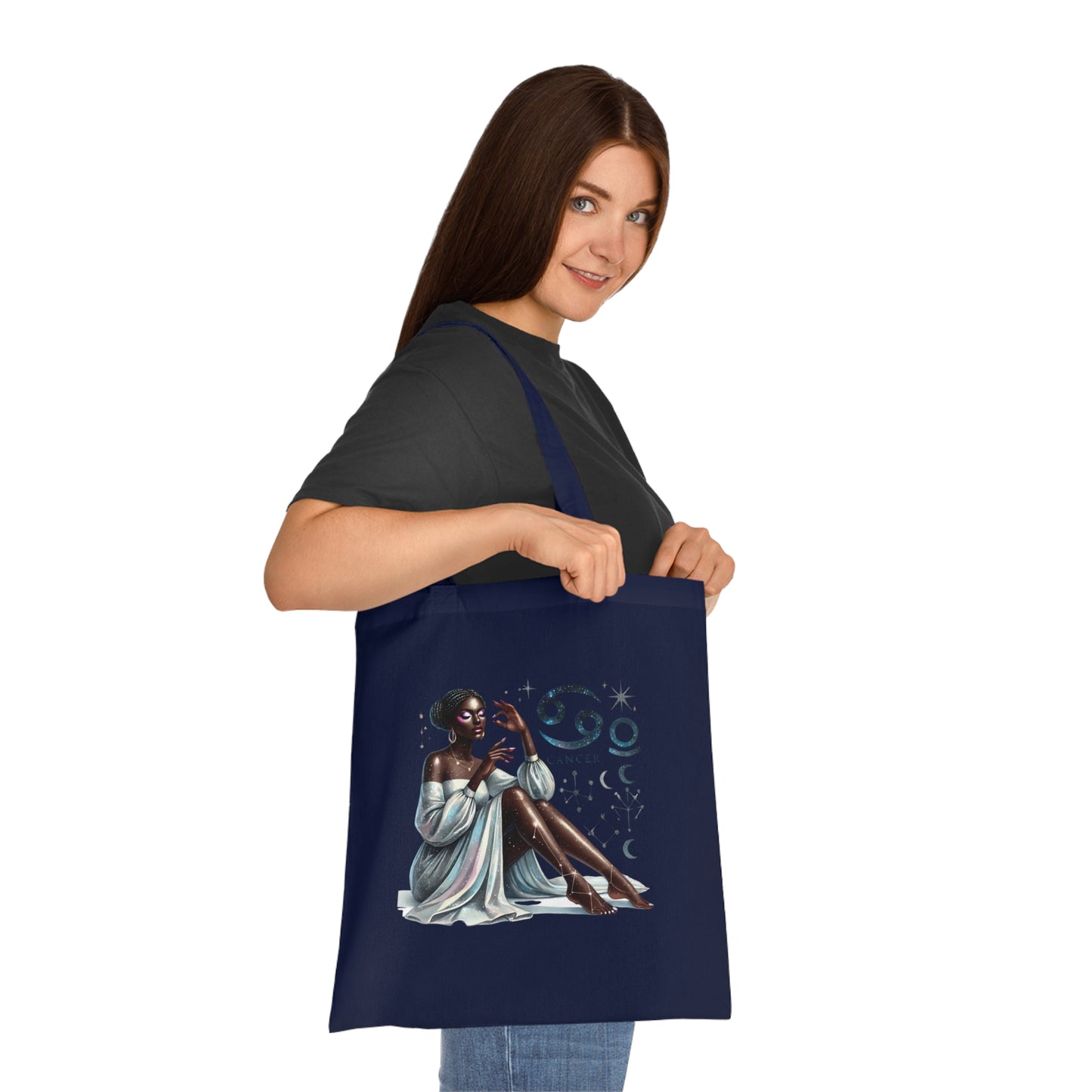 Cancer Zodiac Tote Bag — Elegant Zodiac Sign Artwork Cotton Tote
