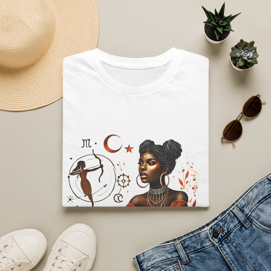 Astrology Queen T-Shirt — Black Woman Zodiac Art Tee