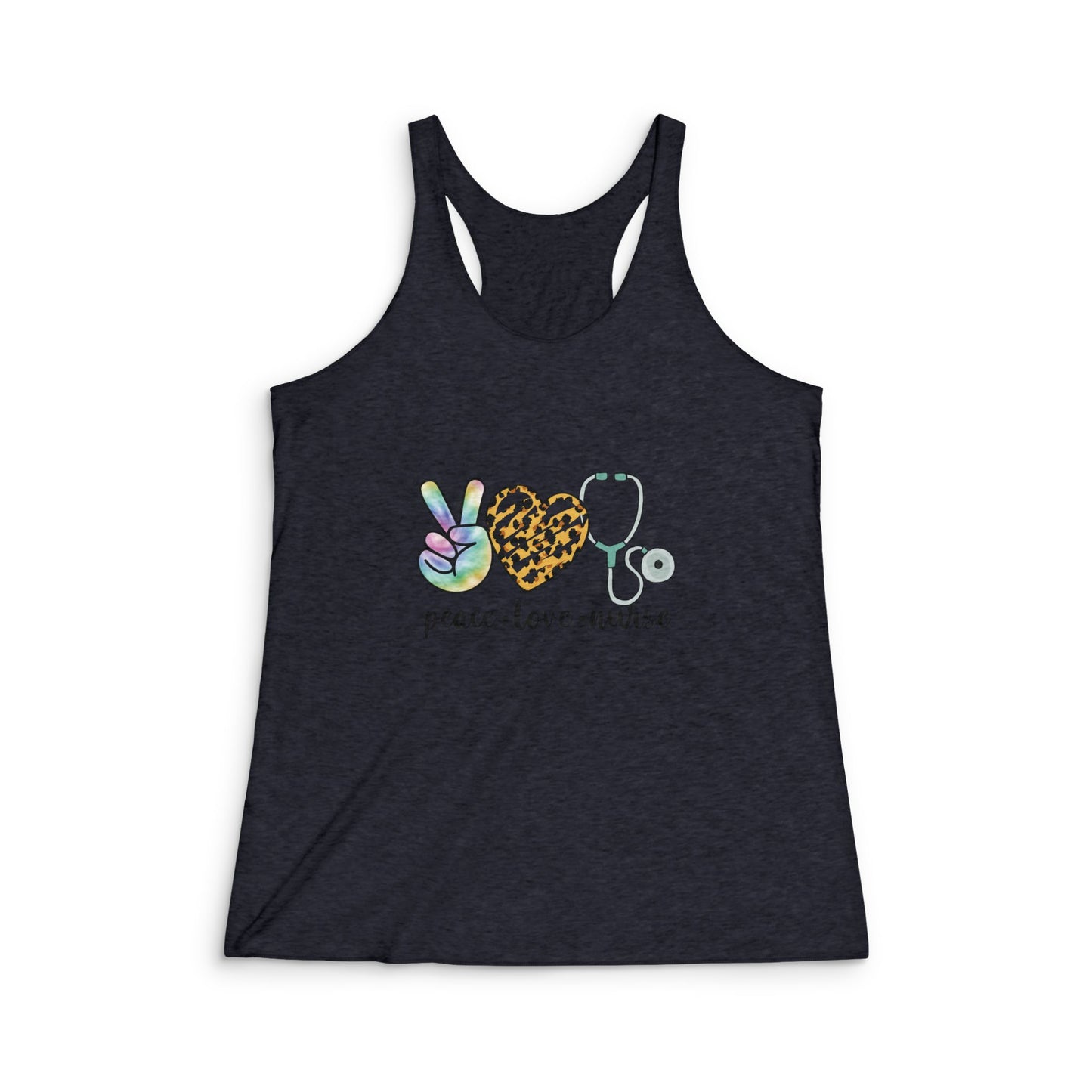 Peace Love Nurse Racerback Tank Top - Cute Graphic Tee for Nurses