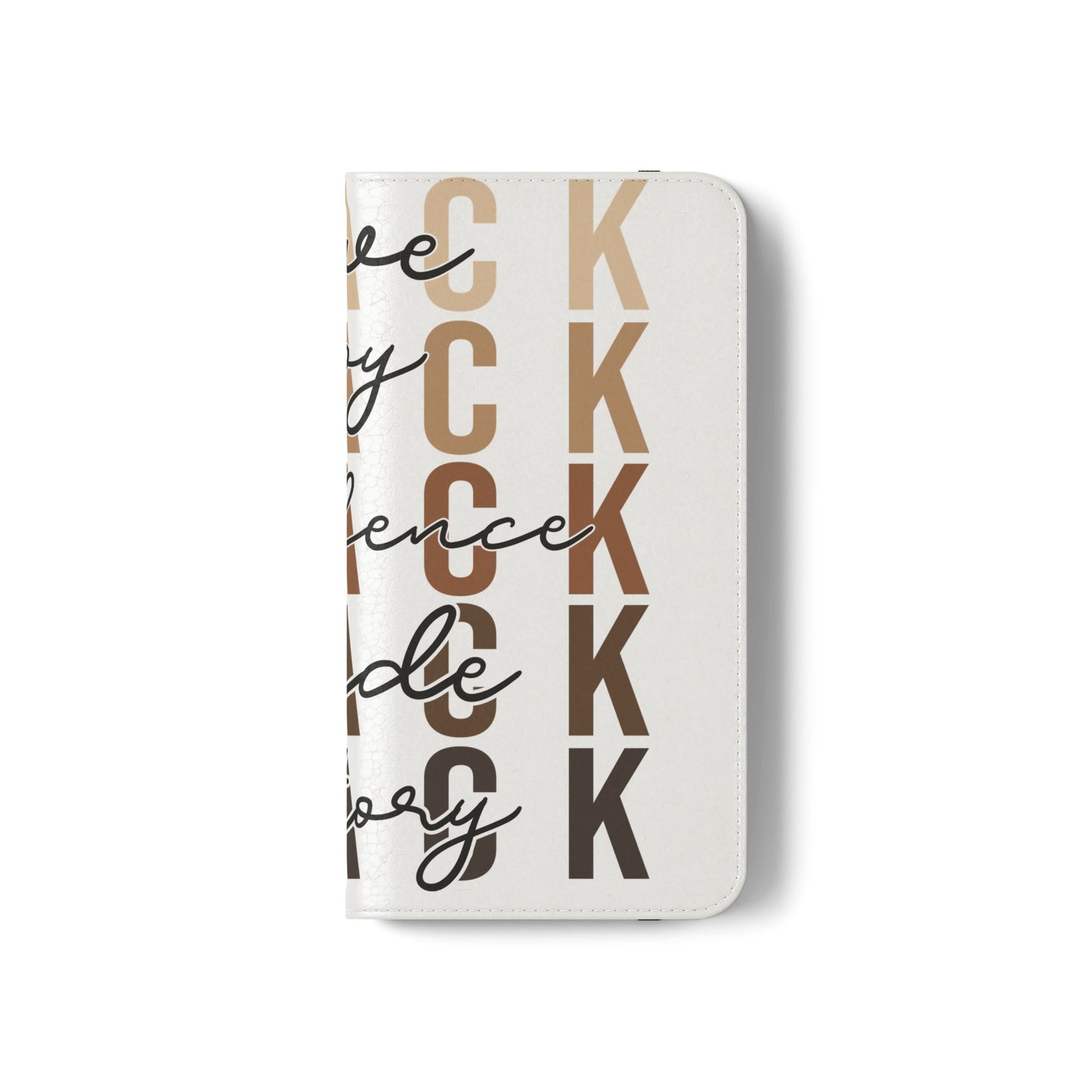 Flip Phone Case — "Black" Typography with Love, Joy, Pride & History
