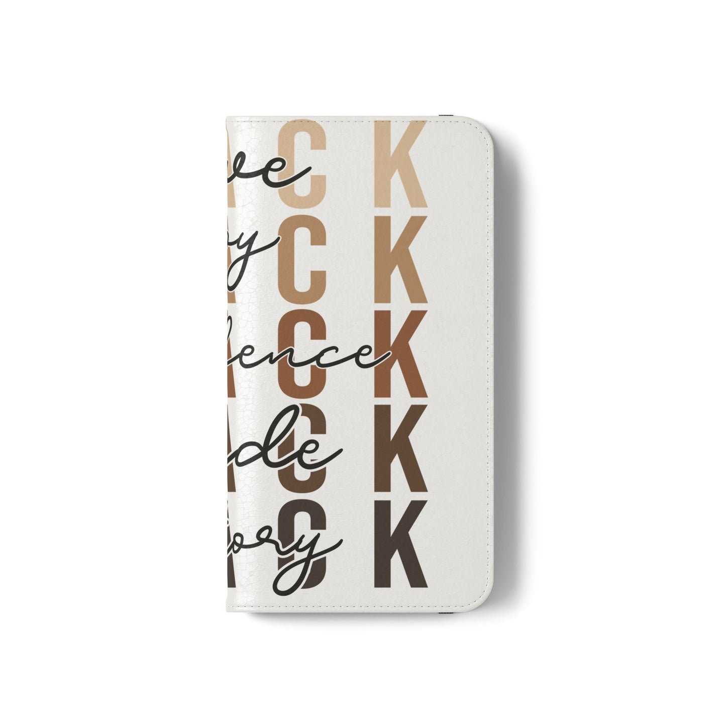 Flip Phone Case — "Black" Typography with Love, Joy, Pride & History