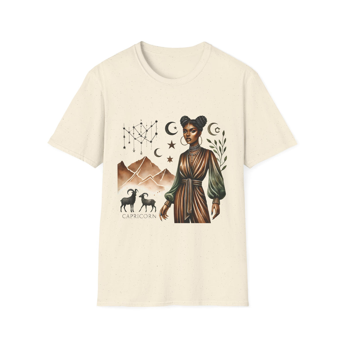 Astro Desert Woman T-Shirt — Celestial Boho Graphic Tee