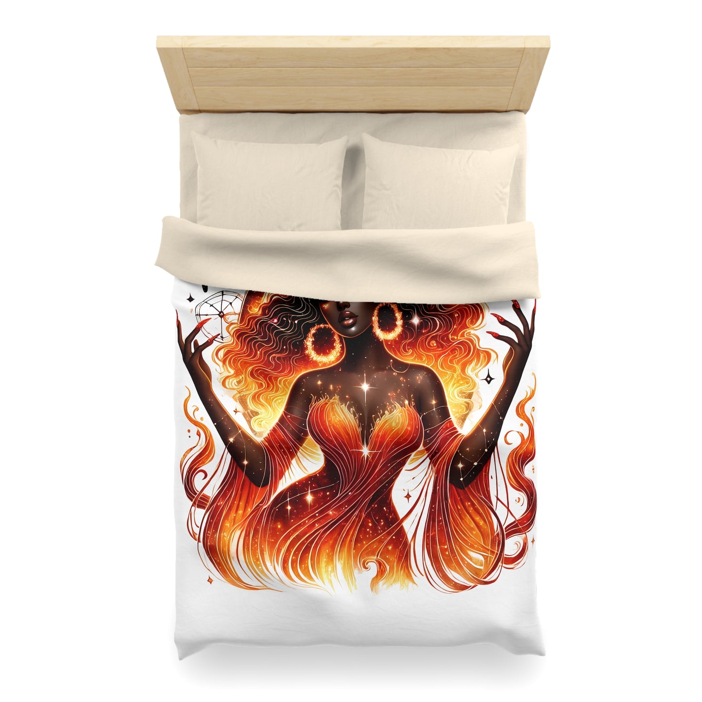 Aries Fire Goddess Duvet Cover — Zodiac Astrology Bedding