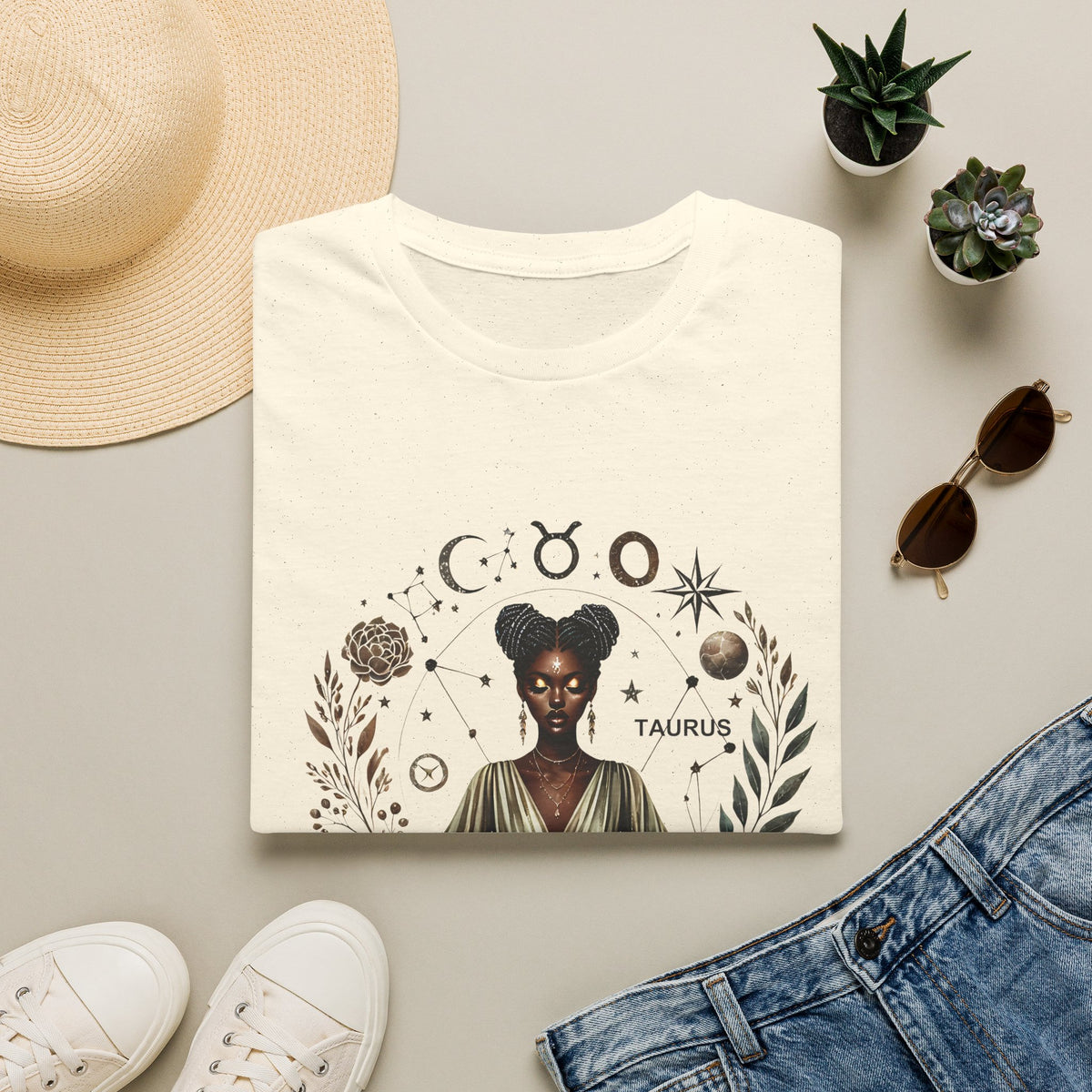 Taurus Astrology T-Shirt — Afrocentric Celestial Zodiac Tee