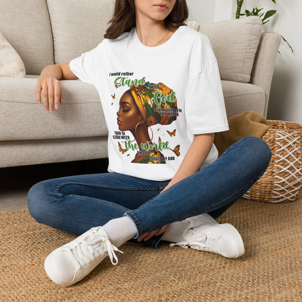 Faithful Woman T-Shirt - "I Would Rather Stand With God" Inspirational Christian Tee