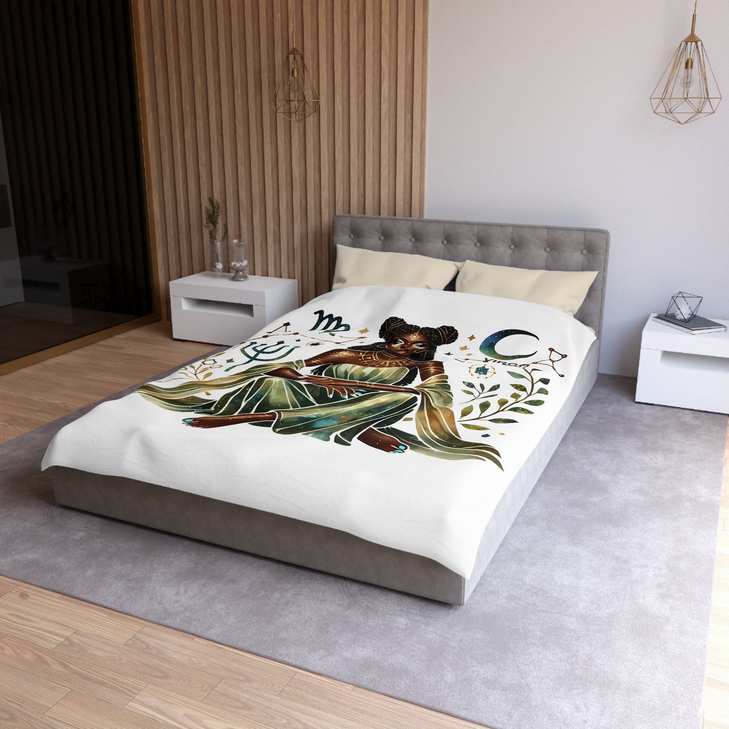 Virgo Goddess Duvet Cover — Zodiac Astrology Microfiber Bedding