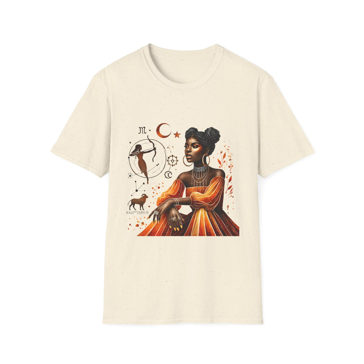 Astrology Queen T-Shirt — Black Woman Zodiac Art Tee