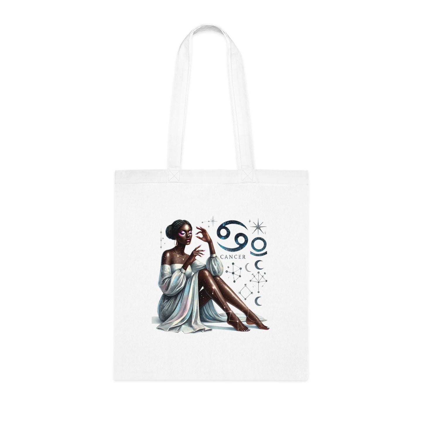 Cancer Zodiac Tote Bag — Elegant Zodiac Sign Artwork Cotton Tote