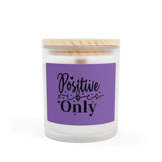 Positive Vibes Only Frosted Glass Candle - 11oz Aromatherapy Gift for Home Decor
