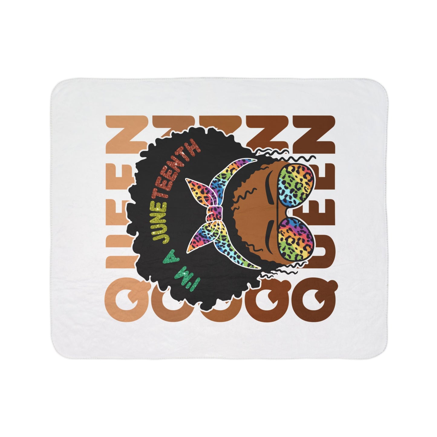 Juneteenth Queen Sherpa Blanket — "I'm a Juneteenth Queen" Fleece Throw