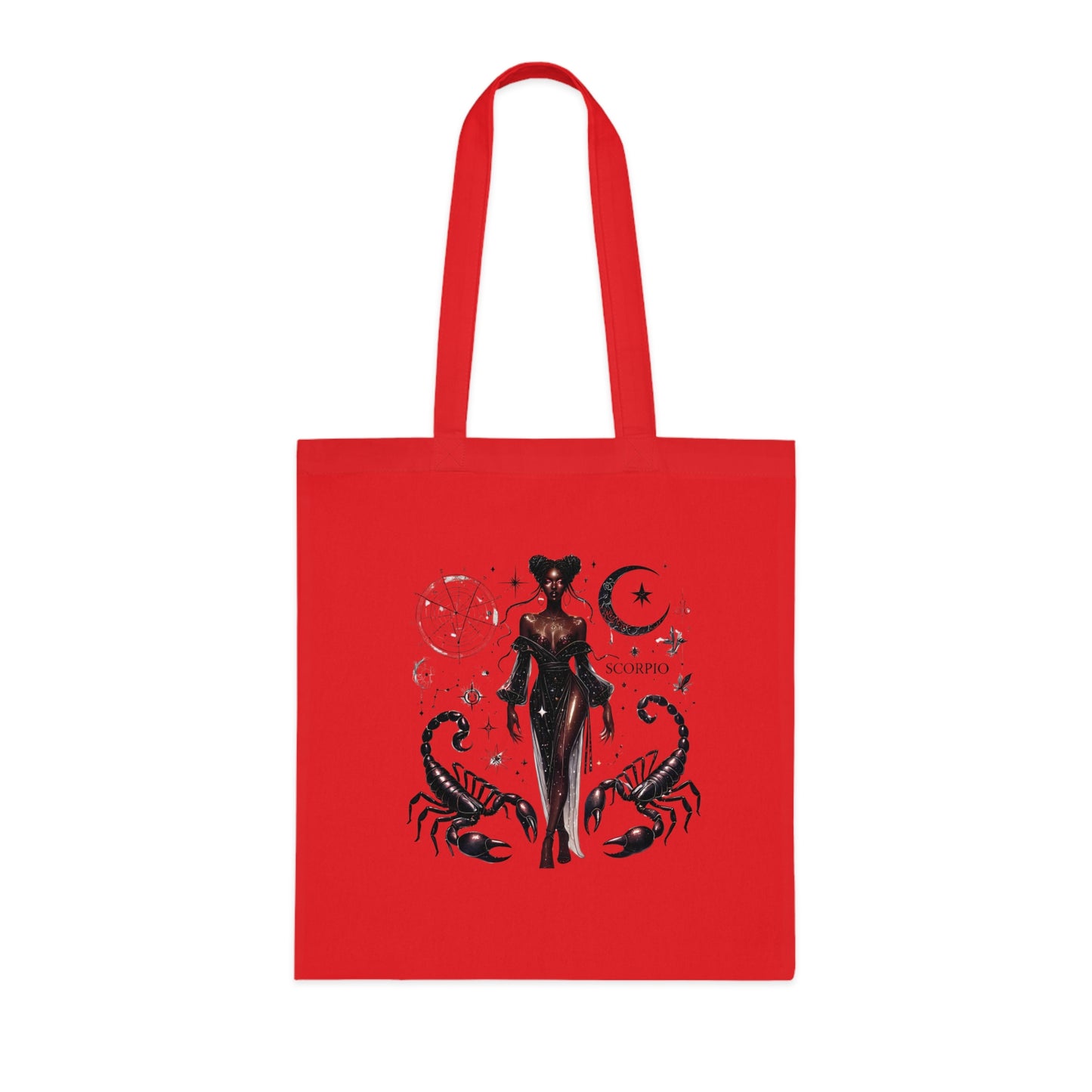 Scorpio Zodiac Cotton Tote — Mystical Scorpio Woman Astrological Design