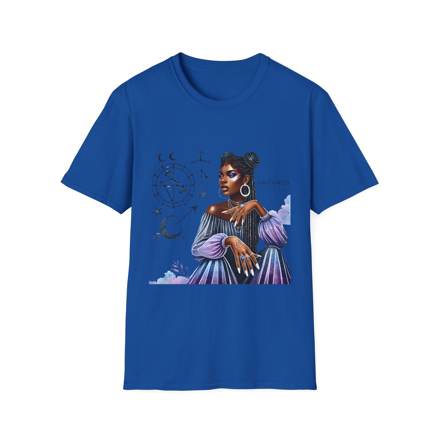 Sagittarius Zodiac T-Shirt — Afro Woman Constellation Astrology Tee