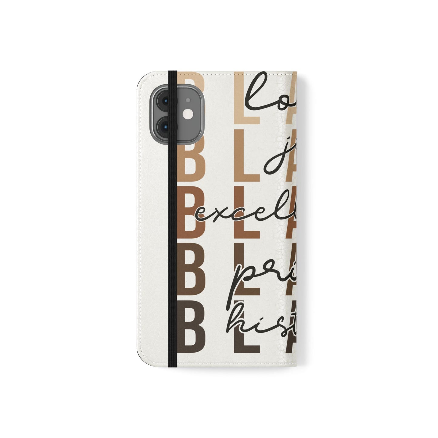 Flip Phone Case — "Black" Typography with Love, Joy, Pride & History