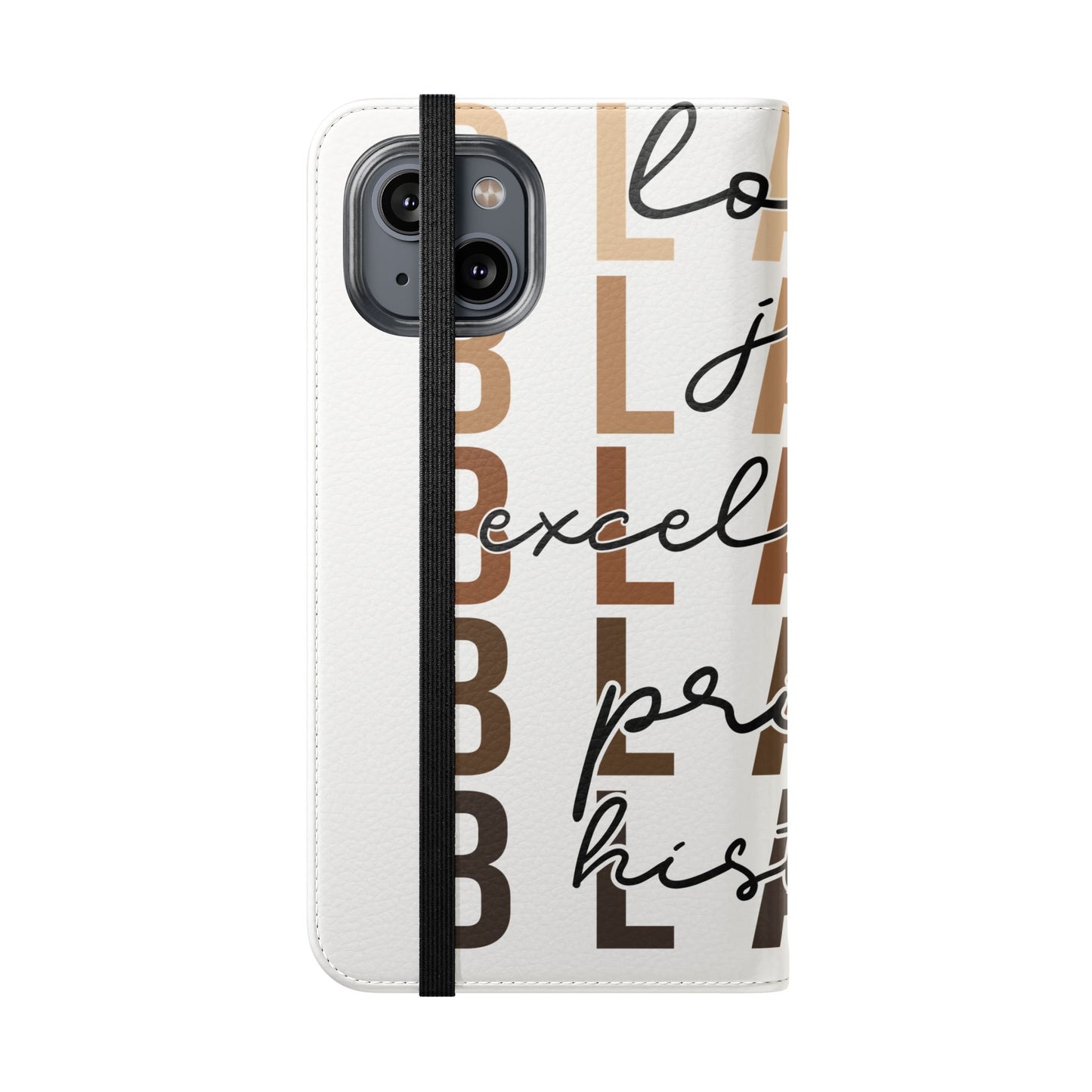 Flip Phone Case — "Black" Typography with Love, Joy, Pride & History
