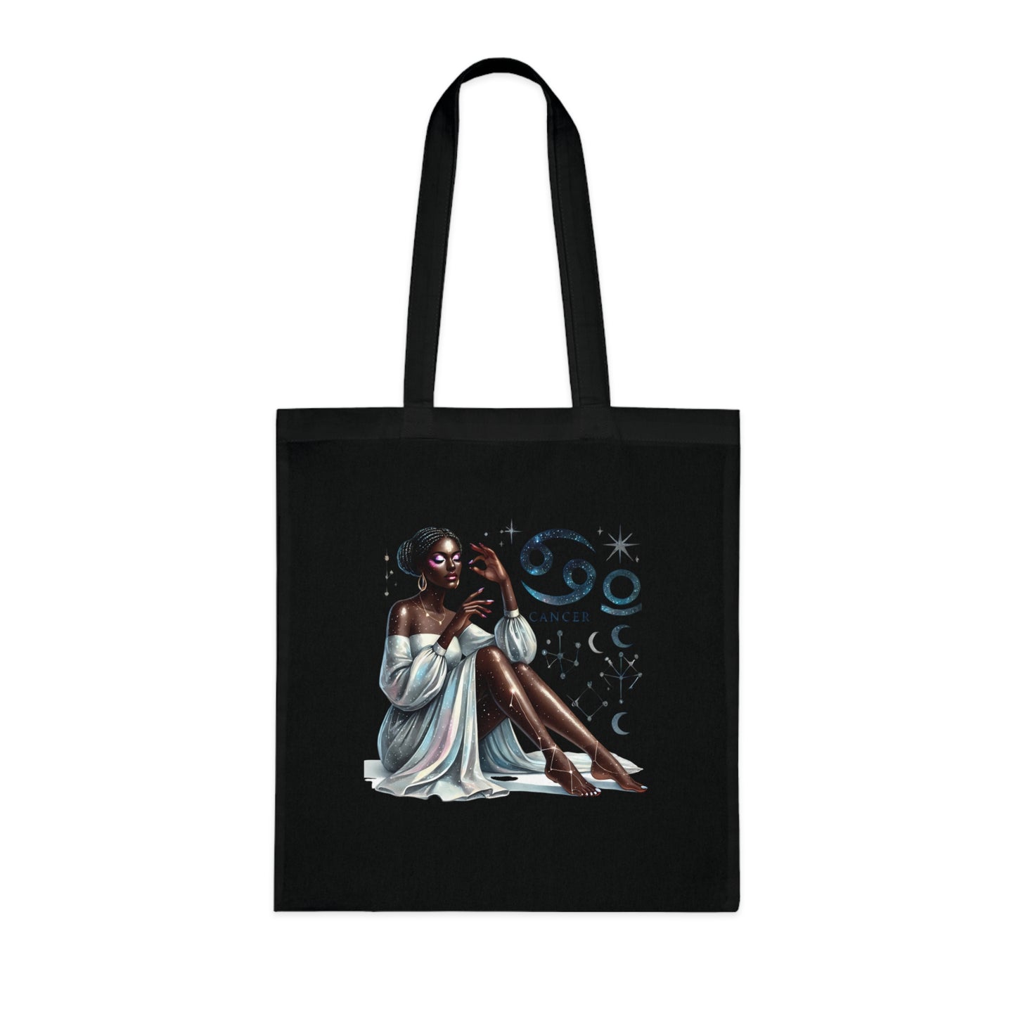 Cancer Zodiac Tote Bag — Elegant Zodiac Sign Artwork Cotton Tote