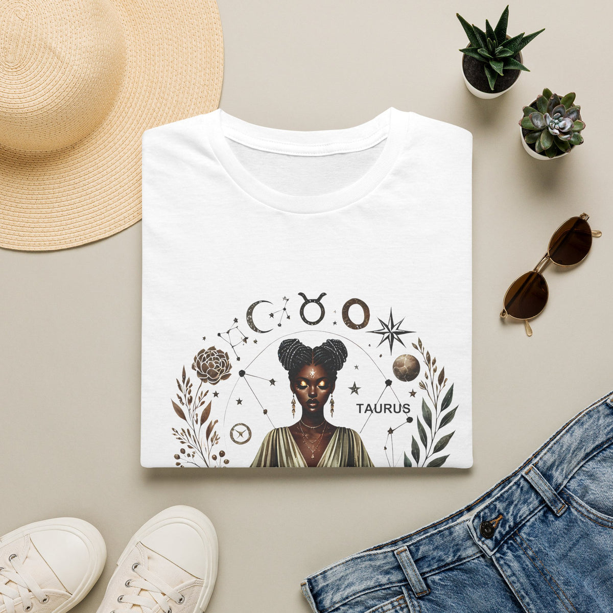 Taurus Astrology T-Shirt — Afrocentric Celestial Zodiac Tee