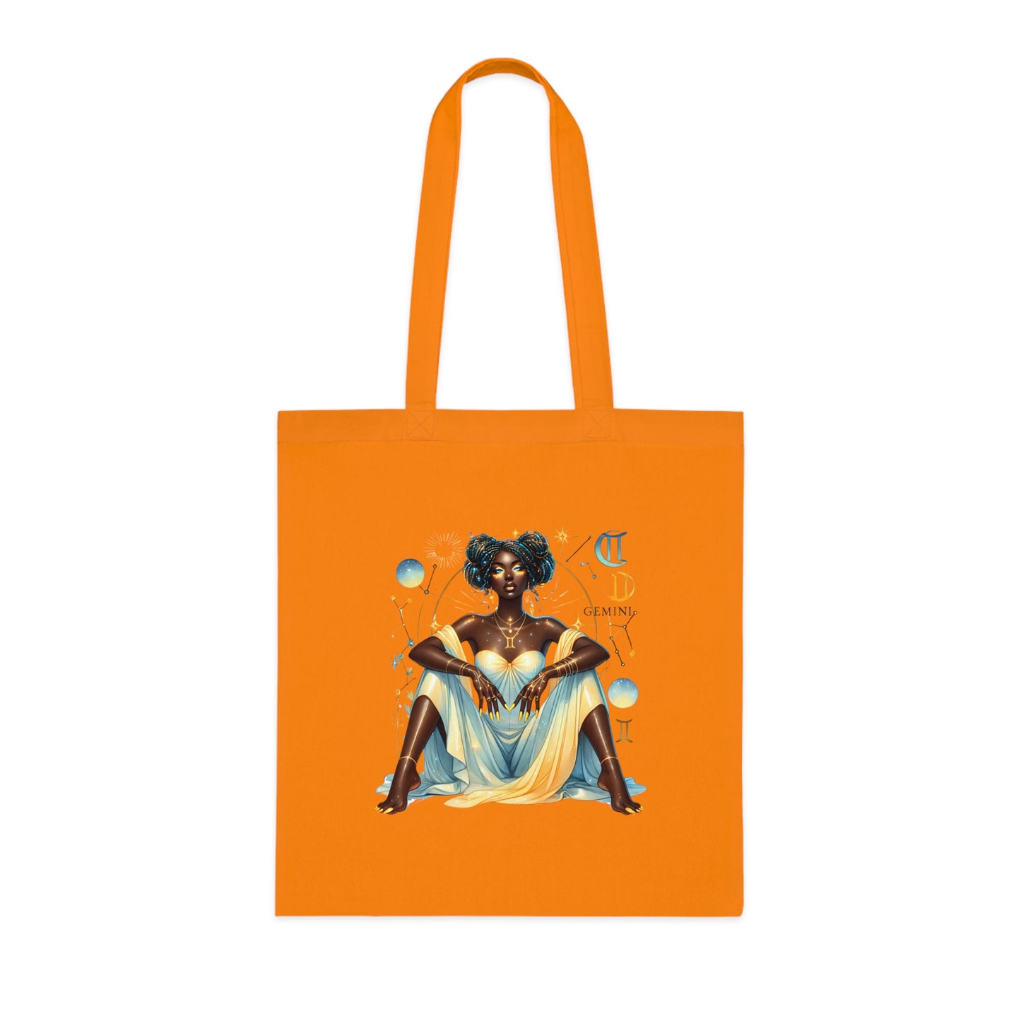Zodiac Gemini Goddess Cotton Tote Bag — Astrological Art Market Tote