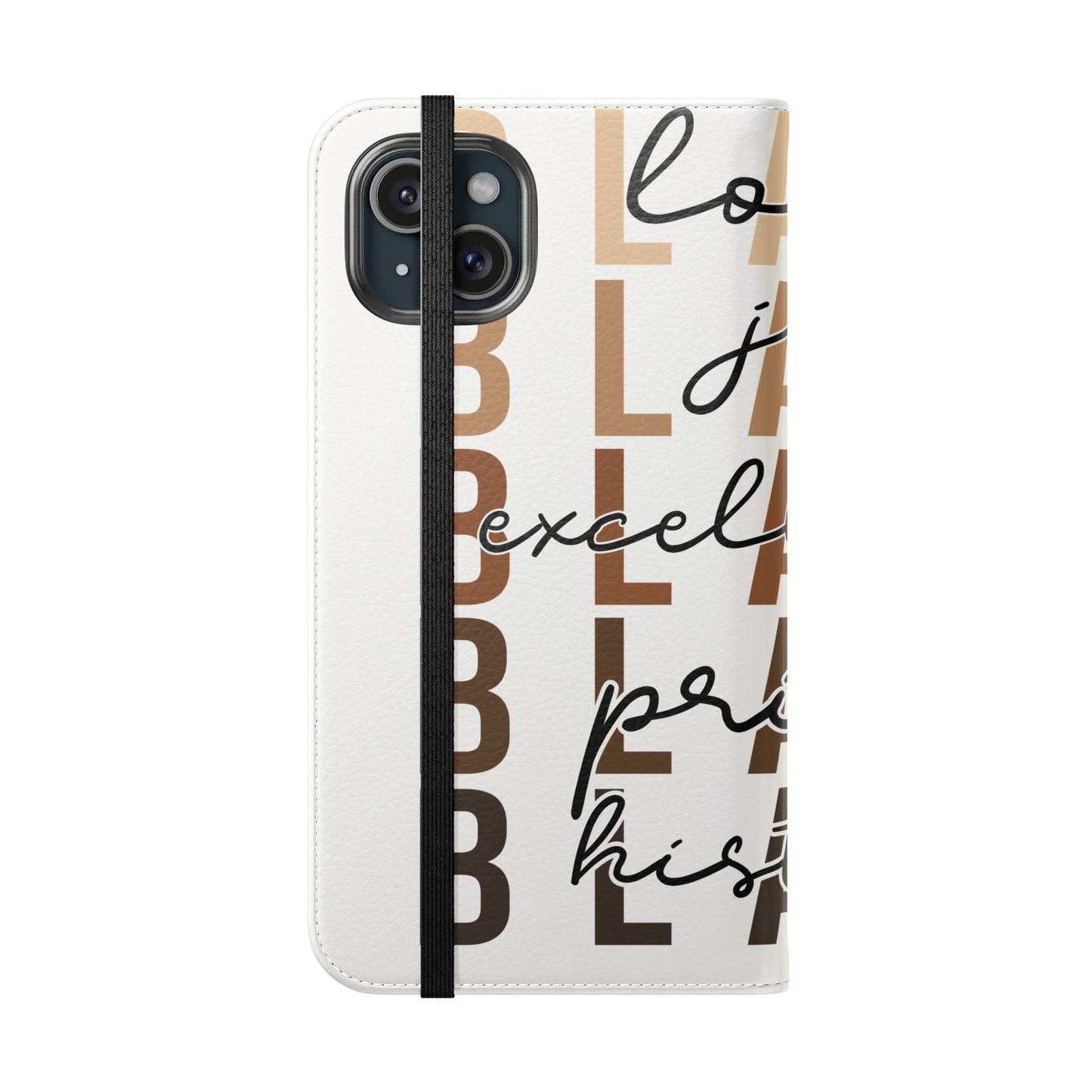 Flip Phone Case — "Black" Typography with Love, Joy, Pride & History