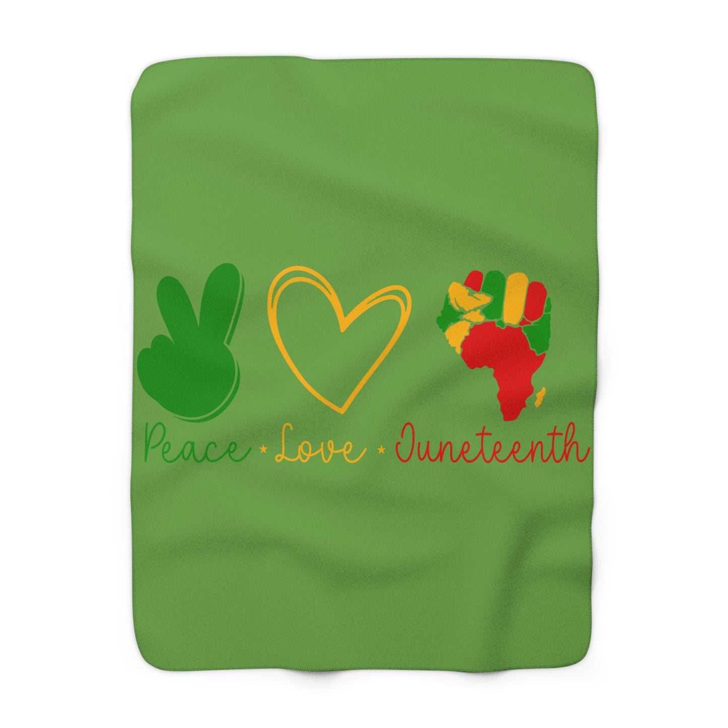 Peace Love Juneteenth Sherpa Fleece Blanket