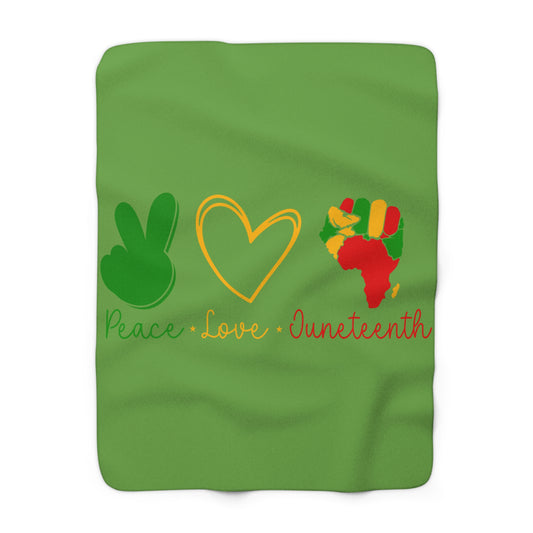 Peace Love Juneteenth Sherpa Fleece Blanket
