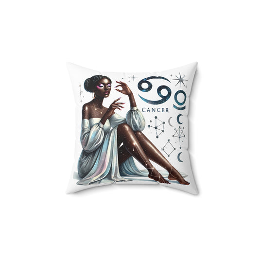 Cancer Zodiac Pillow — Elegant Astrological Home Decor ("Cancer" Text)