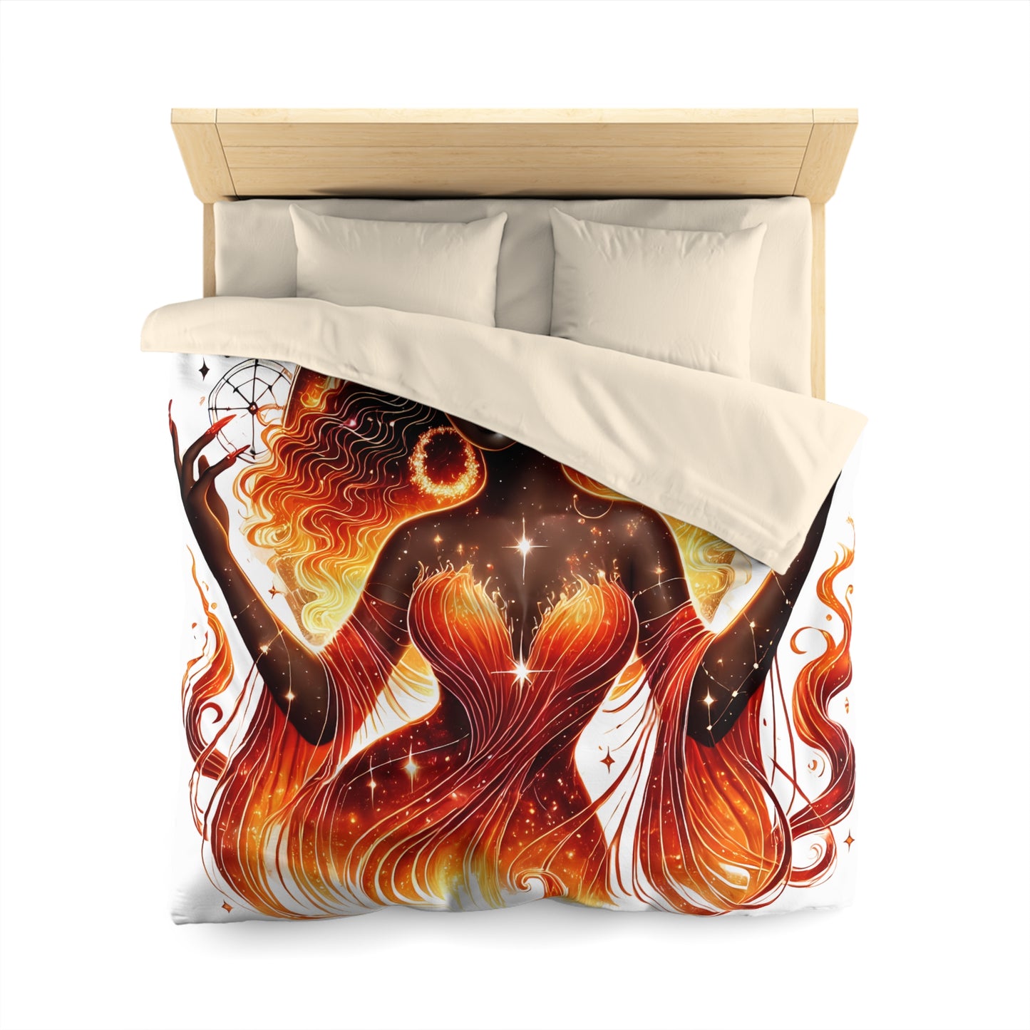 Aries Fire Goddess Duvet Cover — Zodiac Astrology Bedding