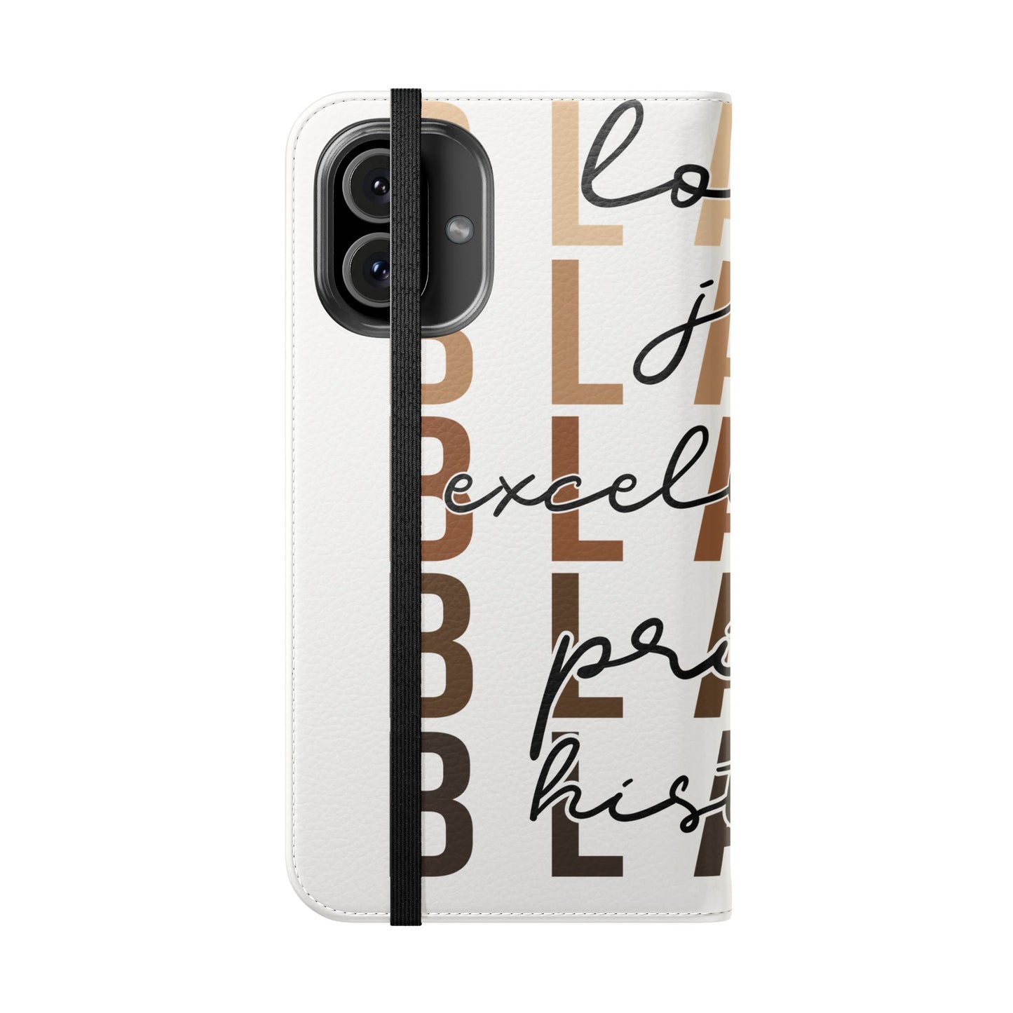 Flip Phone Case — "Black" Typography with Love, Joy, Pride & History