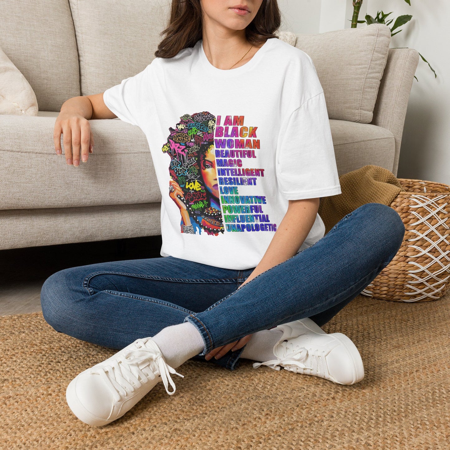 T-Shirt — I Am Black Woman: Beautiful, Magic, Intelligent Empowerment Tee