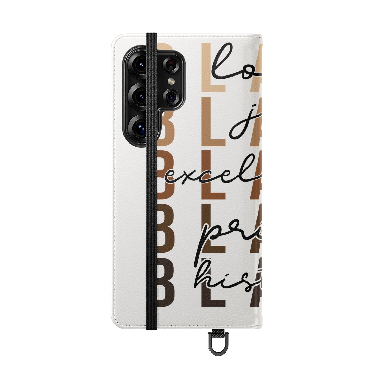 Flip Phone Case — "Black" Typography with Love, Joy, Pride & History