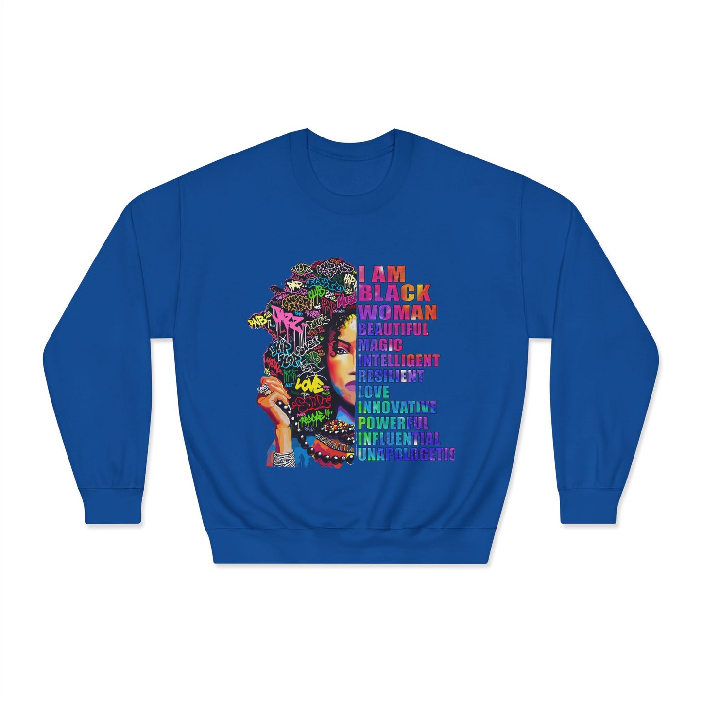 Black Woman Affirmation Sweatshirt — "I Am Black Woman" Empowerment Crewneck