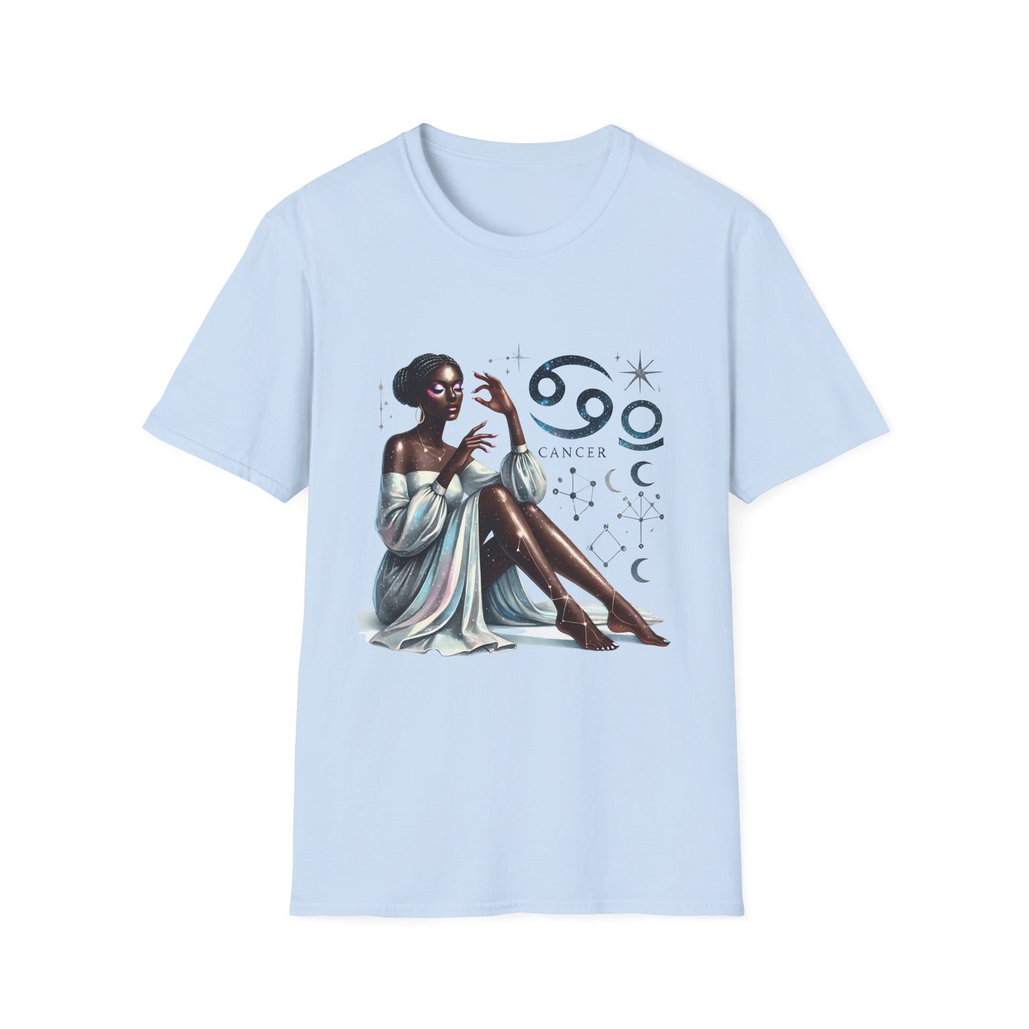 Cancer Zodiac T‑Shirt — Elegant Astrology Tee with Cancer Symbol & Celestial Art