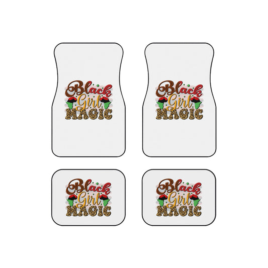 Car Mats — “Black Girl Magic” Printed 4‑Piece Floor Mat Set