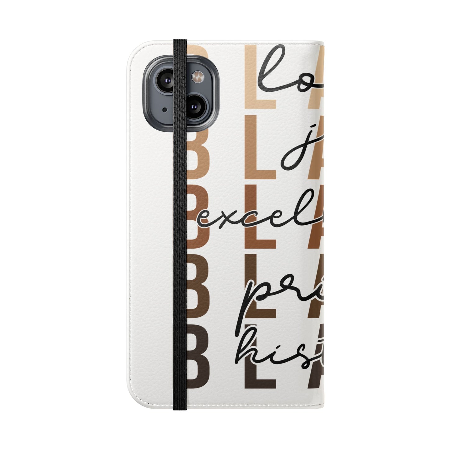 Flip Phone Case — "Black" Typography with Love, Joy, Pride & History