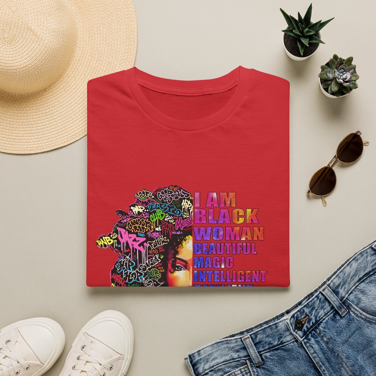 T-Shirt — I Am Black Woman: Beautiful, Magic, Intelligent Empowerment Tee