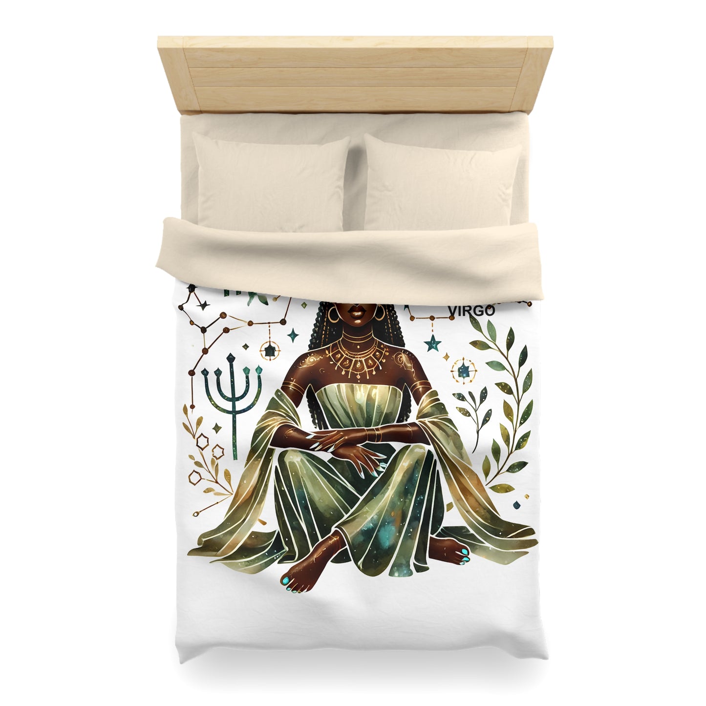 Virgo Goddess Duvet Cover — Zodiac Astrology Microfiber Bedding