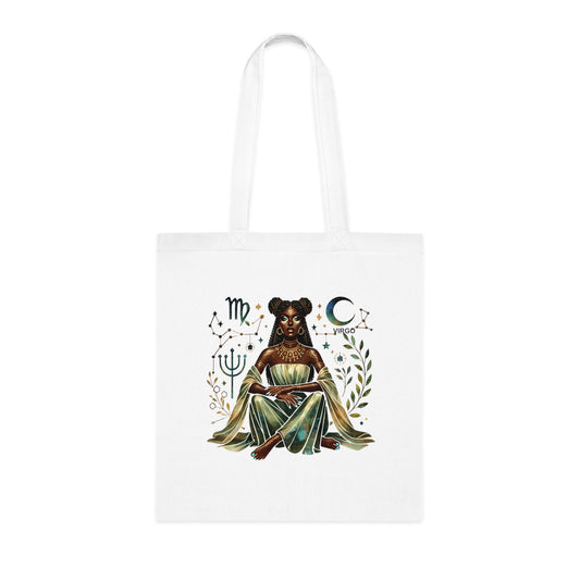 Virgo Zodiac Goddess Cotton Tote — Astrology Bookish Tarot Tote Bag