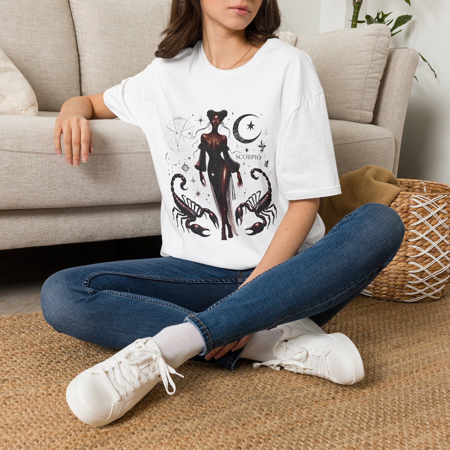 Scorpio Zodiac T‑Shirt — Mystical Scorpio Constellation Moon Design