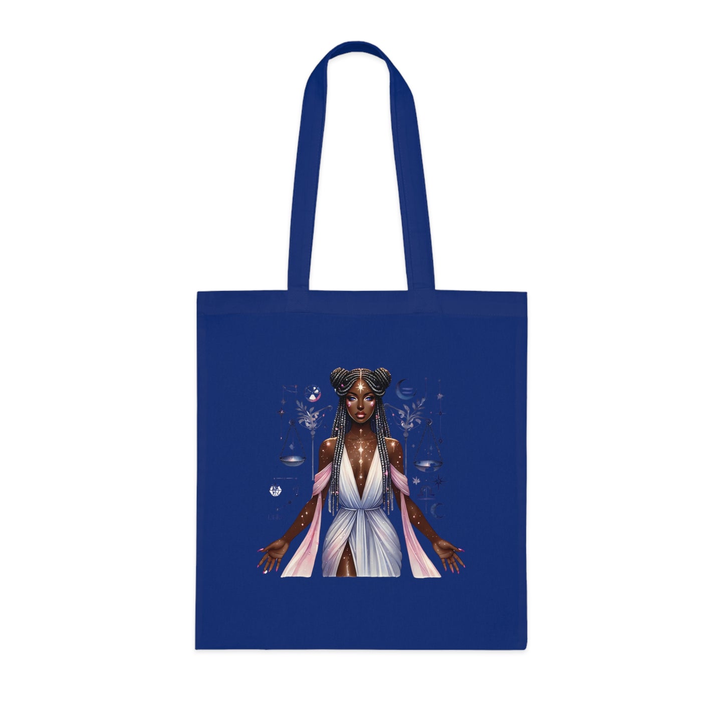 Libra Goddess Cotton Tote — Zodiac Libra Astrology Tote Bag
