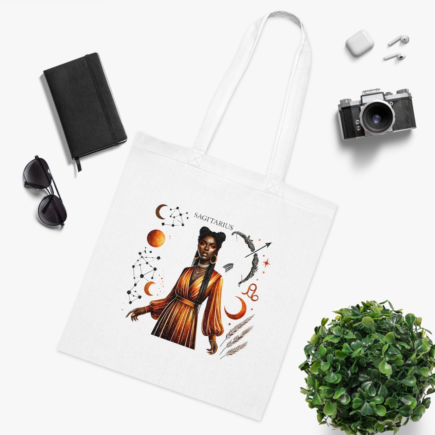 Sagittarius Zodiac Tote Bag – Astrological Illustration Cotton Tote