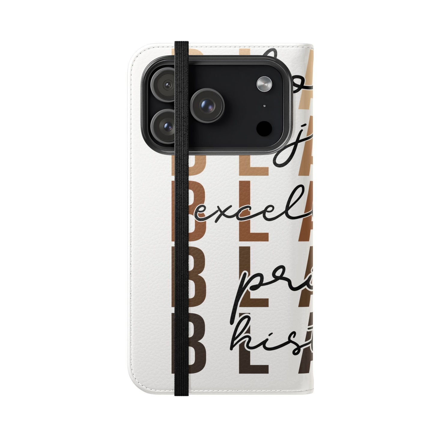 Flip Phone Case — "Black" Typography with Love, Joy, Pride & History