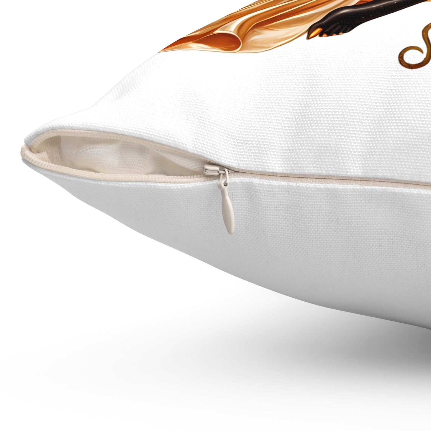 Leo Zodiac Decorative Pillow — Gold Astrological Cushion with 'Leo' Text