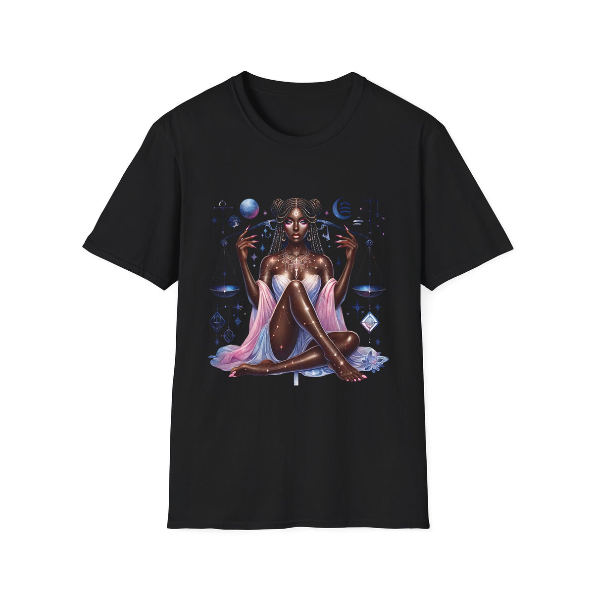 Libra Goddess T-Shirt — Celestial Scales Zodiac Art Tee