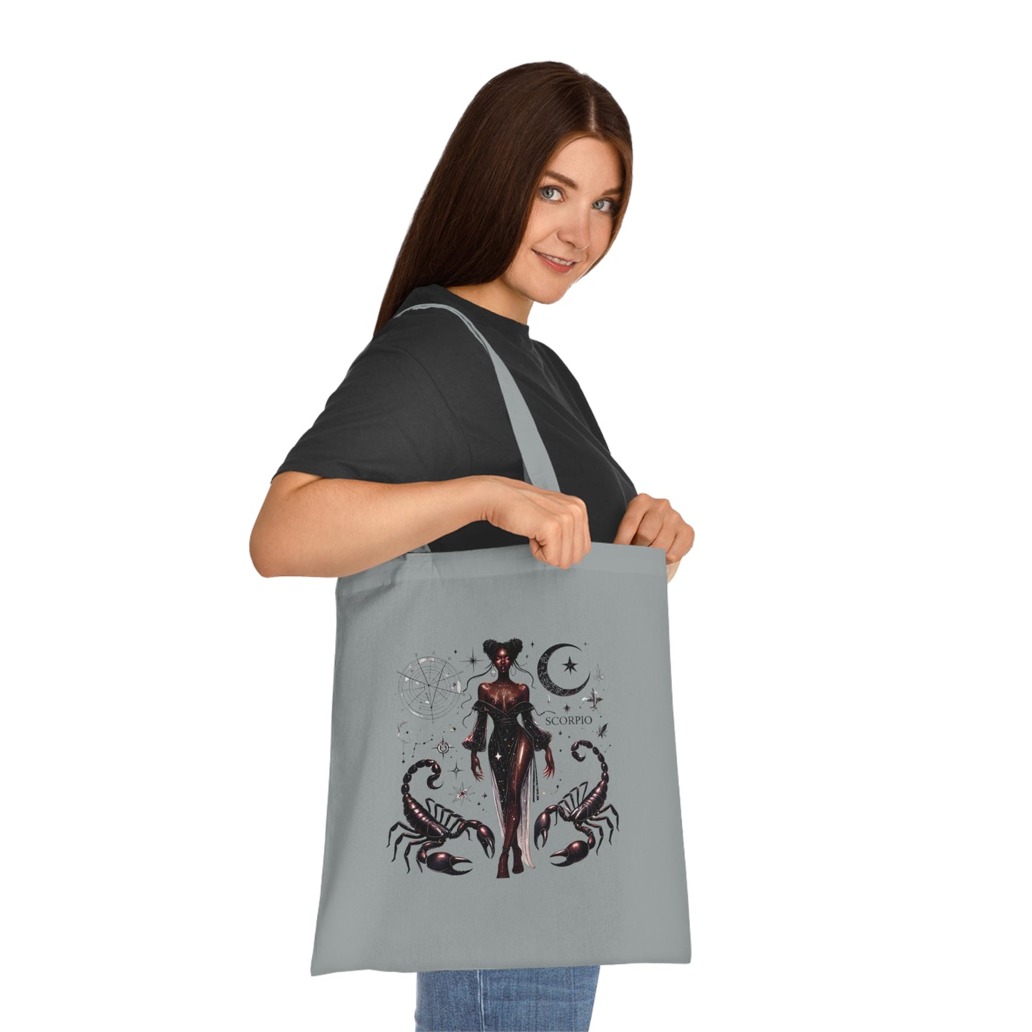 Scorpio Zodiac Cotton Tote — Mystical Scorpio Woman Astrological Design