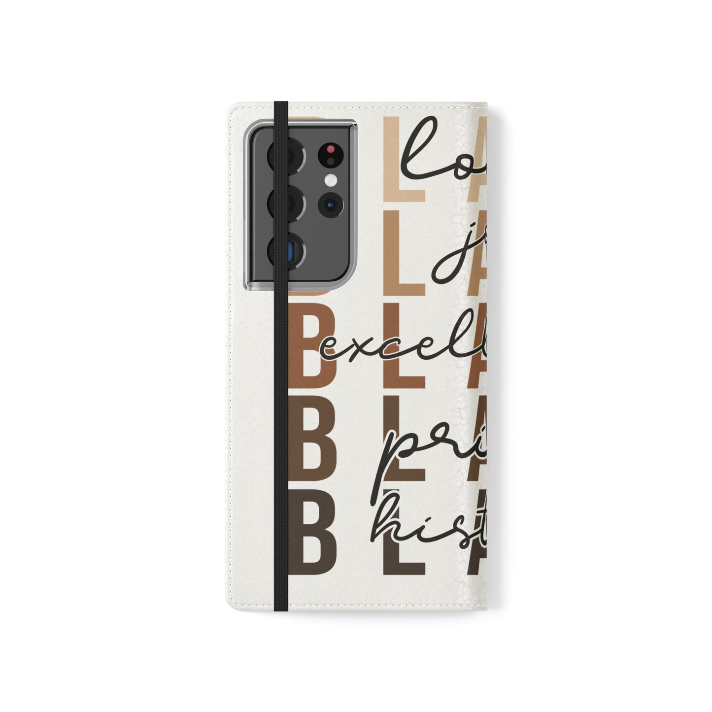 Flip Phone Case — "Black" Typography with Love, Joy, Pride & History