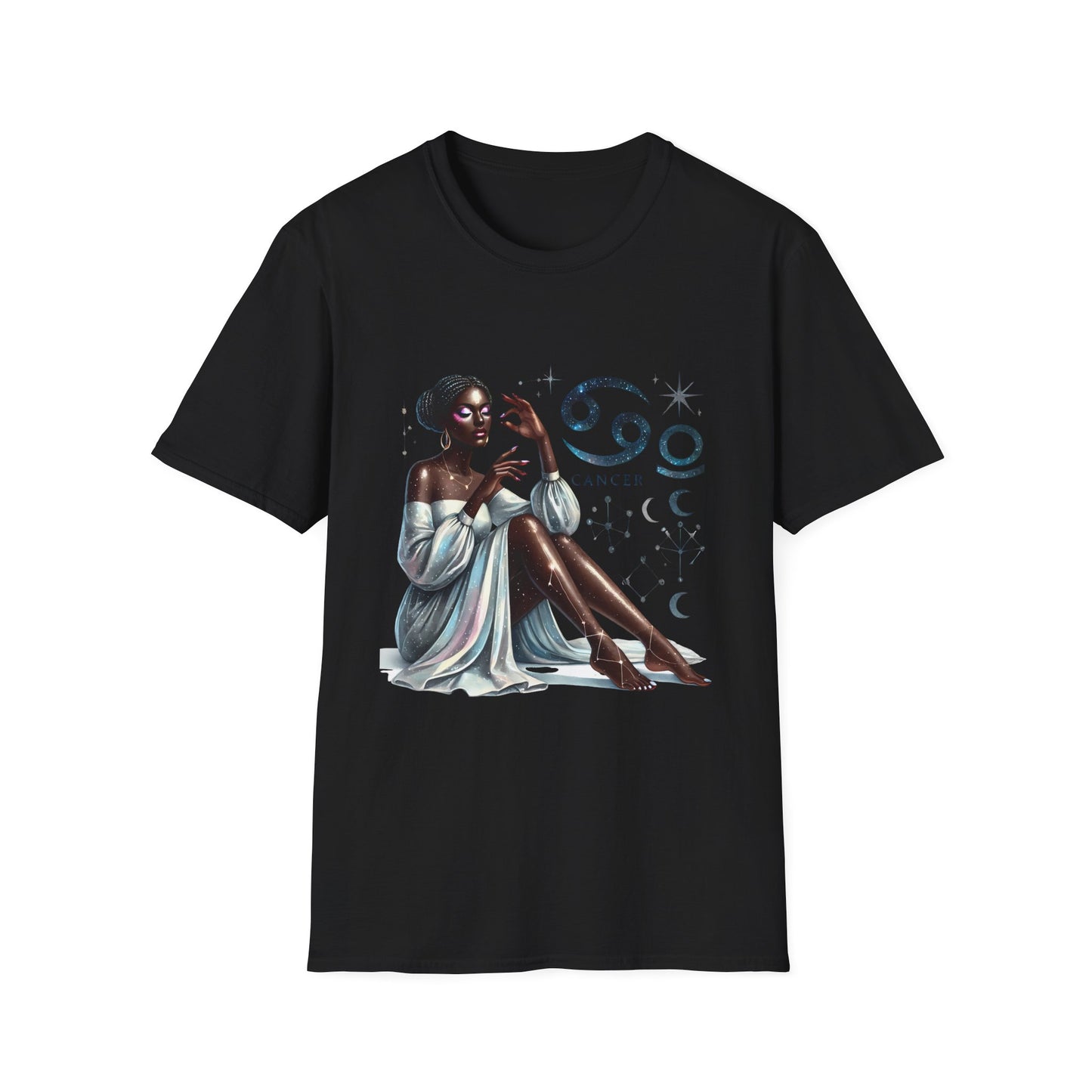 Cancer Zodiac T‑Shirt — Elegant Astrology Tee with Cancer Symbol & Celestial Art